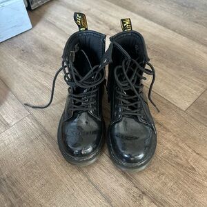 Dr. Martens Shiny Black Combat Boots size 13 girls